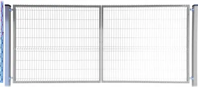 Obrázek produktu pro BRÁNA 170 cm pozinkovaná PANELOVÁ dva SLOUPKY pozinkovaná dvoukřídlá 173 cm