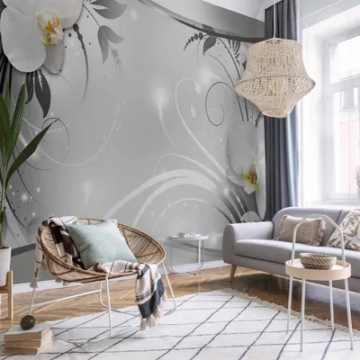 Produktbild von Vlies Fototapete - Silver Abstract 150x105 cm Blumen b-A-0078-a-b