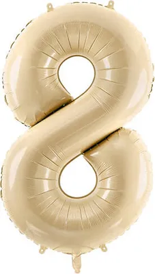 Produktbild von Folienballon Zahl „8“, 72cm, beige