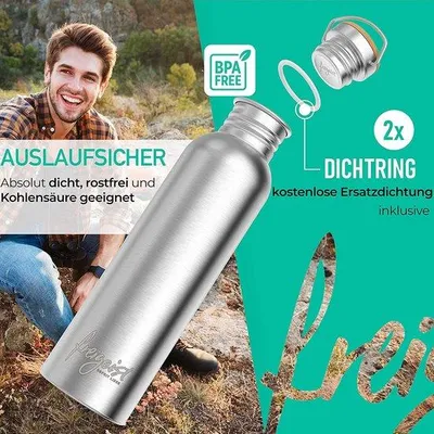 Immagine prodotto di Borraccia in acciaio inossidabile da 750 ml, a parete singola, senza BPA