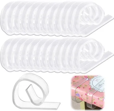 Image de Pinces à nappe transparentes, lot de 25, 4,6 x 3,5 cm