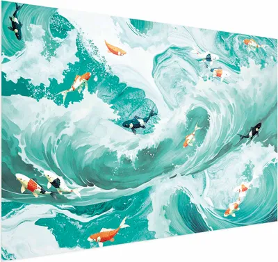 Produktbild von Posterpapier Poster - Fish and Waves 60x40 cm Tiere g-C-10142-ao-a