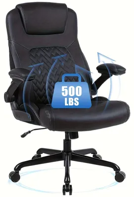 Immagine prodotto di Sedia ergonomica da ufficio - Sedia da ufficio - Sedia da lavoro - Poltrona da scrivania - Sedia da ufficio nera - Braccioli ribaltabili