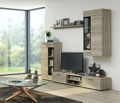 Produktbild von TOP Wohnwand Tango Anbauwand Wohnkombi Wohnzimmer Eiche San Remo matt