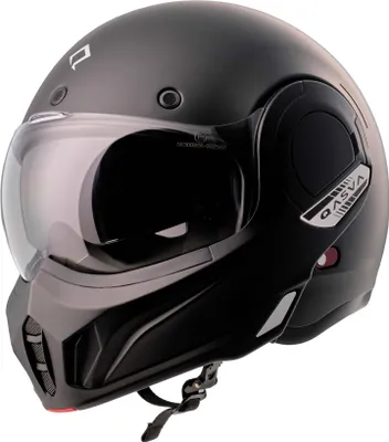 Produktbild von Motorradhelm Klapphelm QASVA Matt-Schwarz Gr. S 55-56 cm mit Sonnenblende