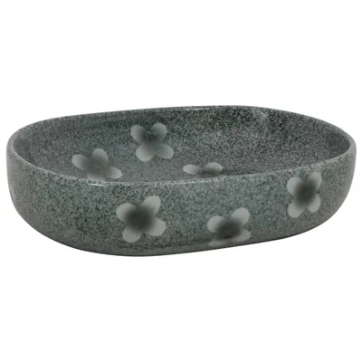 Produktbild von vidaXL Aufsatzwaschbecken Blau Oval 59x40x14 cm Keramik