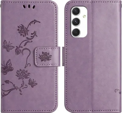 Produktbild von Samsung Galaxy A16 Hülle - Coverup Blumen & Schmetterlinge Klapphülle - Lila