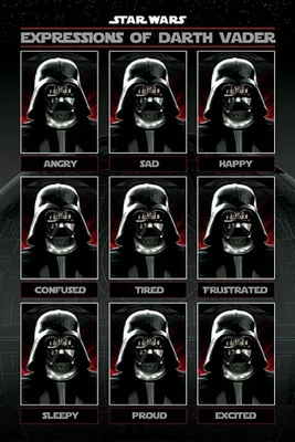 Immagine prodotto di Poster Pyramid Star Wars "Espressioni di Darth Vader", 61 x 91,5 cm.