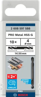 Image de Foret hélicoïdal PRO Metal HSS-G Bosch,4x14x5