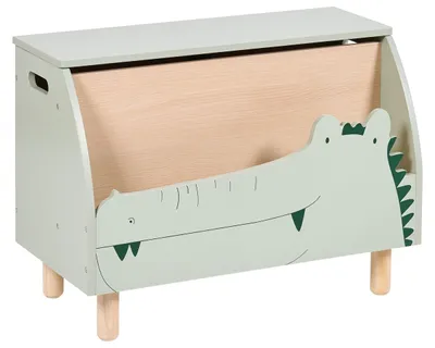 Produktbild von BELIANI Spielzeugkiste Hellgrün MDF-Konstruktion Niedliches Design Tierform Meerestier Krokodil Aufbewahrung fürs Kinderzimmer mit Deckel