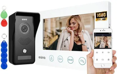 Imagen del producto de INTERCOM VIDEO EURA VDP-42A3 GAMMA+ blanco, monitor TUYA