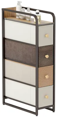 Produktbild von HOMCOM Kommode Schrank mit 4 Schubladen aus Vliesstoff Aufbewahrungsschrank