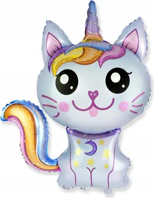 Produktbild von 24" FX-Folienballon - Magische Katze (Blau)