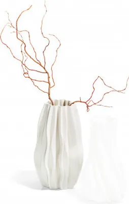 Produktbild von Philippi Plissee Vase Keramik, 3D Druck, 30 cm (h) 143010/Abverkauf nur solange Vorrat reicht