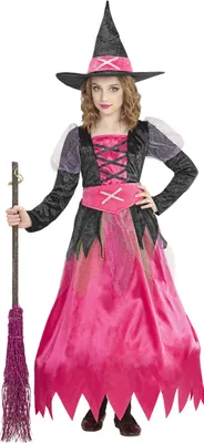 Immagine prodotto di Costume da strega bambina Costume di Halloween rosa-nero