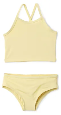 Immagine prodotto di A. Set costume da bagno a due pezzi per bambine, giallo chiaro, taglia 9 anni