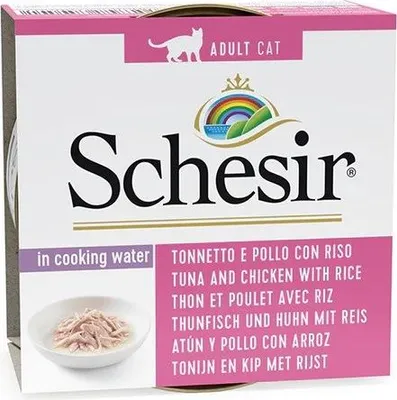 Produktbild von Schesir Natural Thunfisch, Huhn mit Reis 85gx24