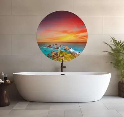 Produktbild von Wallario wasserfestes Poster selbstklebend 90 x 90 cm, Himmel am Abend, Badezimmerposter Spritzschutz mit Hochglanzoberfläche in Glasoptik