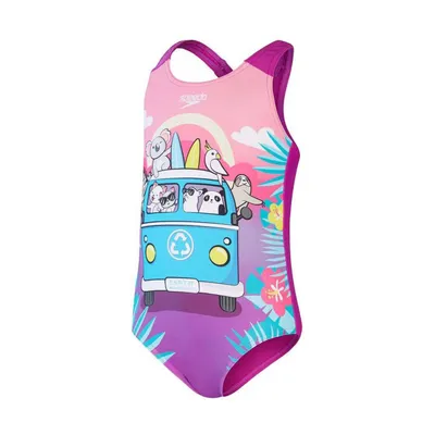Produktbild von Speedo Girls Digital Printed Swimsuit 5162 Sweet Taro/ Azure/ New Tu 104