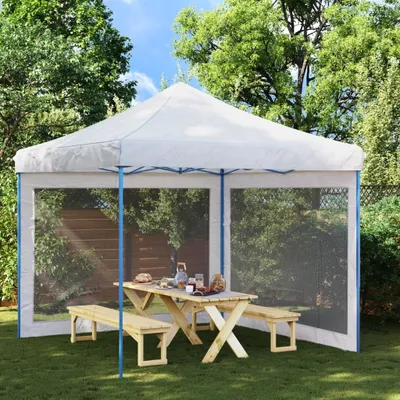Produktbild von 2025 Moderne Partyzelt-Seitenwände 2 Stk. Mesh Weiß und Schwarz - Pavillons & Partyzelte,Design 7851618 1parcel