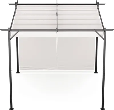 Obrázok produktu pre Blumfeldt Pergola: Robustný záhradný altánok 3x3 m, odolný voči vode a zime, so žalúziami, oceľový rám s práškovou povrchovou úpravou, strecha z polyesteru s povrchovou PA úpravou.