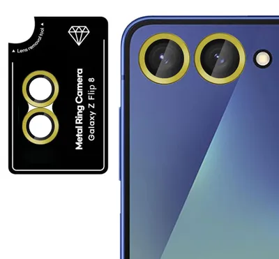 Obrázok produktu pre Ochranné sklo na fotoaparát pre Samsung Galaxy Z Flip8 5G, 9H, zlatá farba