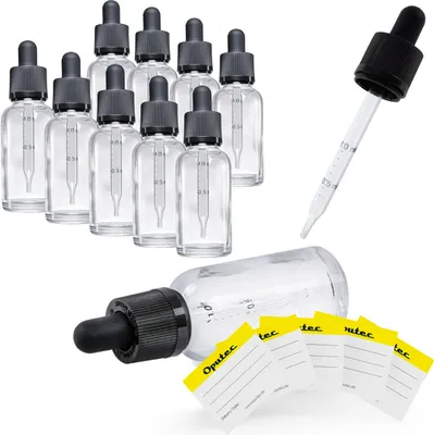 Produktbild von 10 x 30ml Pipetten-Flasche, Klarglas, Glaspipette m. Skala