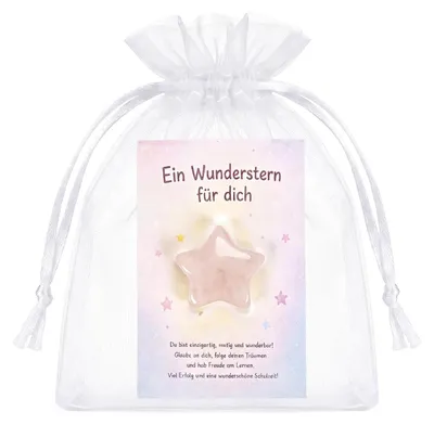 Produktbild von Glücksstein - Mit Karte und Organzabeutel - Zur Einschulung - Mehrfarbig