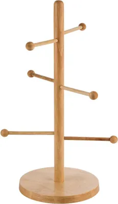 Produktbild von APS 79553 Brezel-/Wurstständer, Buchenholz (lackiert), vielseitig einsetzbar (z. B. Schmuckständer), Ø 28 cm (Fuß 22 cm), Höhe 50 cm