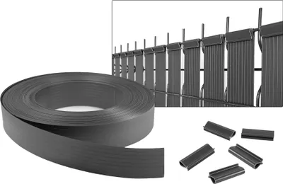 Produktbild von PVC Sichtschutzstreifen 60m BALDO B.46mm Grau