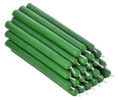 25 grüne Bienenwachs-Tropfkerzen 12 cm, rußfrei