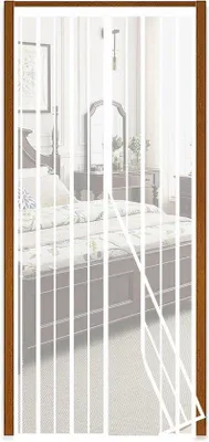 Obrázok produktu pre Magnetická balkónová roleta, biela – 110 x 210 cm – sieť proti hmyzu na drevené, hliníkové a kovové dvere