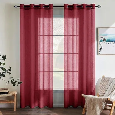 Image de Rideau décoratif rouge, 140 x 259 cm
