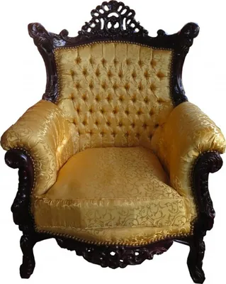 Produktbild von Casa Padrino Barock Sessel Al Capone Gold Muster / Mahagoni Braun -  Antik Stil Wohnzimmer Möbel