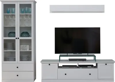 Produktbild von trendteam Wohnen Wohnwand BrandsonBaxter Weiß Nachbildung 273 x 196 x 41 cm