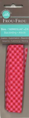 Productafbeelding van Strijkbaar schuinband, ruitpatroon, rood, 20x2 meter