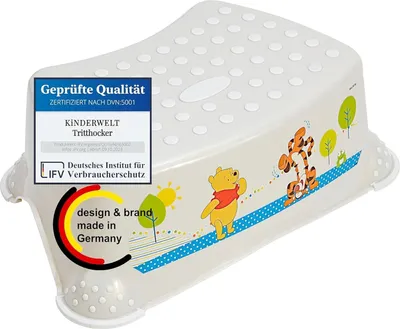 Produktbild von Perl weiß Premium Tritthocker Disney Winnie Puuh stabiler Hocker für Kinder