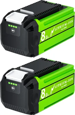 Image de Batterie lithium-ion, capacité de 8 000 mAh, compatible avec les outils Greenworks 40 V, lot de 2 batteries