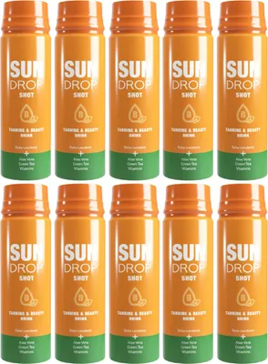 Productafbeelding van Sun Drop Shot verfrissende bruiningsondersteunende drank 80 ml 10 stuks