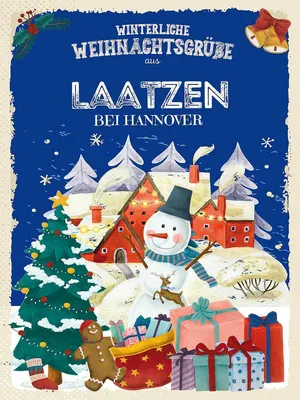 Produktbild von vianmo Holzschild 40x30 cm Weihnachtsgrüße aus LAATZEN BEI HANNOVER