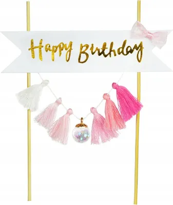 Produktbild von Happy Birthday Tortendekoration - Rosenfransen 1 o