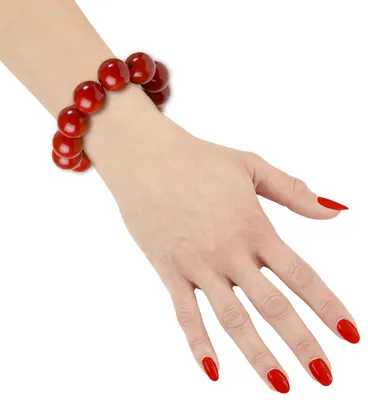 Produktbild von 70er Jahre Perlen-Armband in rot
