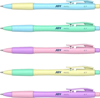 Produktbild von Druckkugelschreiber Joy Pastel 0,35mm mit Gummigriff 50er Set Blau