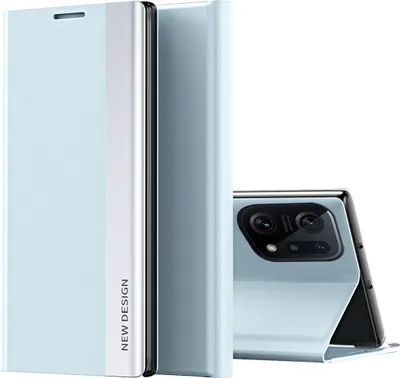 Obrázek produktu pro OPPO Find X5 Case, koženéPolyuretanmagnetické pouzdro s flipem pro OPPO Find X5 Blue