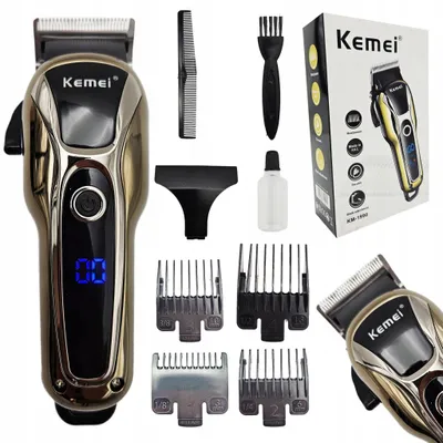 Kemei KM-1990 Haarschneider, 4 Aufsätze, 0,1–13 mm, 150 Min. Laufzeit