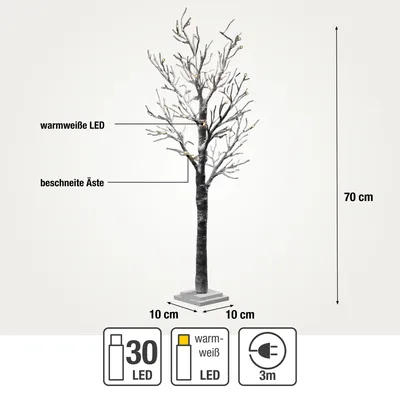 Produktbild von LED-Deko-Baum mit Schnee,  36  LEDs
