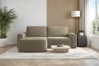 Produktbild von AX LIVING Sofa 250 cm Breit mit Schlaffunktion Otterton in Braun - L