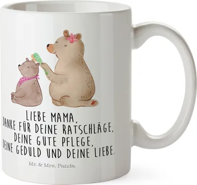 Produktbild von Mr. & Mrs. Panda Plastikbecher Bär Kind - Weiß - Geschenk, Pott, Haferl, Muttertag, Mehrwegbecher, Mutter, Kindertasse, Kunststoffbecher, Kinderbecher, Bären, Familie