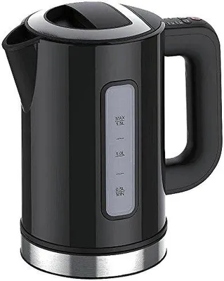 Produktbild von Rosenstein & Söhne Wasserkocher Thermometer: Design-Wasserkocher WSK-250.des, 2500W, 1,5L, Temperaturwahl, schwarz (mit Temperaturregler, Temperatur, Tasse)