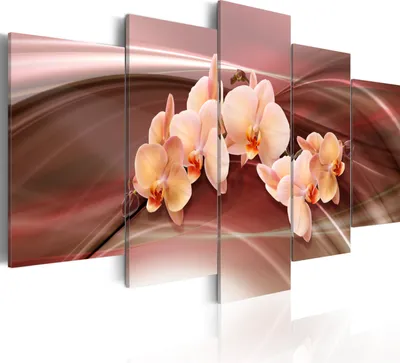Produktbild von Leinwandbilder Blumen 200x100 cm Vlies Leinwandbild 5 tlg Kunstdruck modern Wandbilder XXL Wanddekoration Design Wand Bild - Orchidee Abstrakt 020110-12